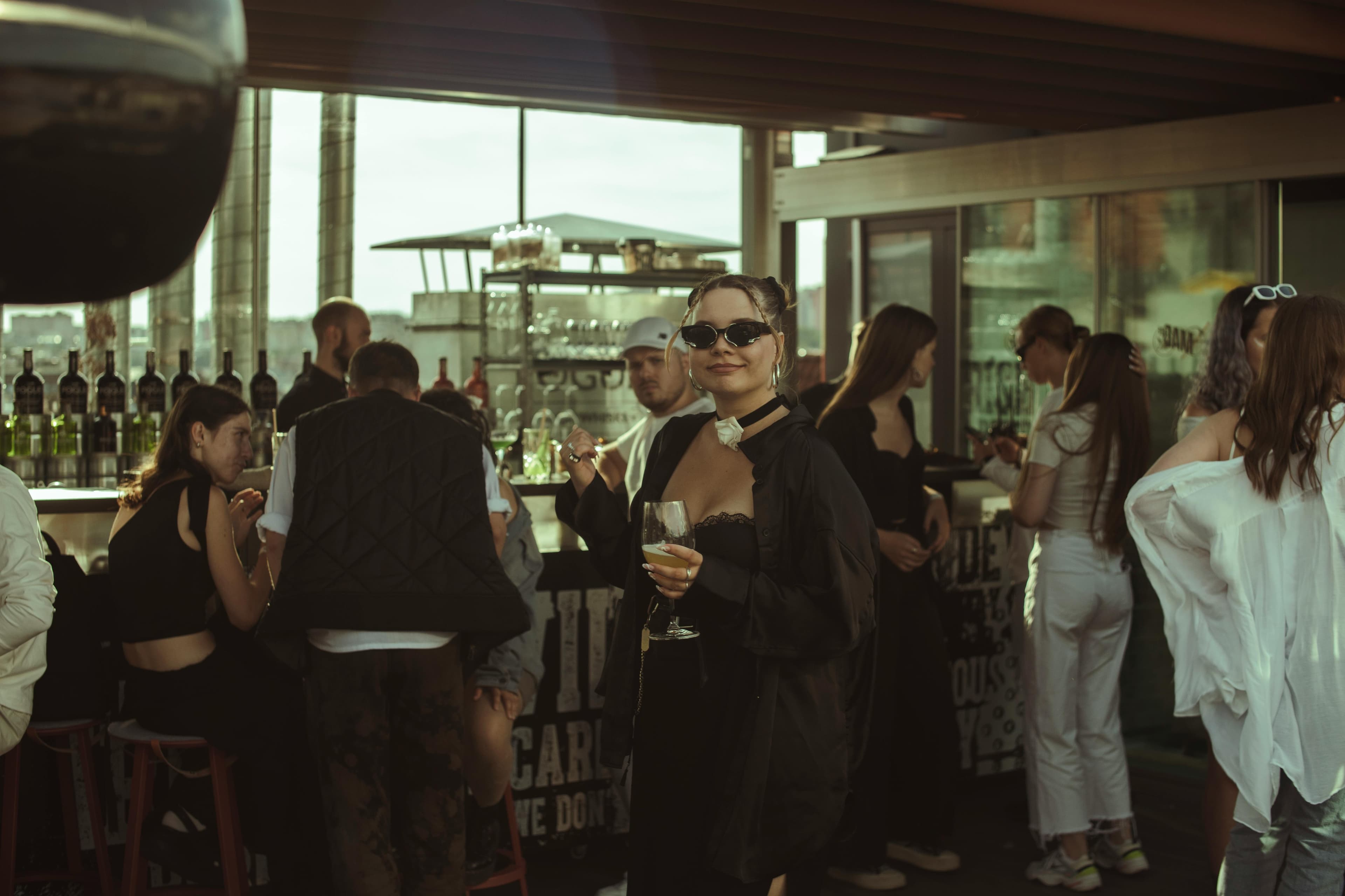A bustling neon-lit street in an Asian city at night